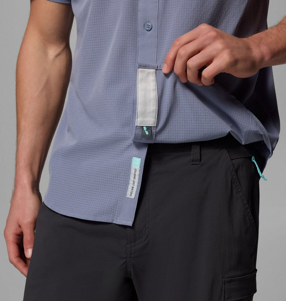 Men's Vented Short-Sleeve Fishing Shirt - Blue