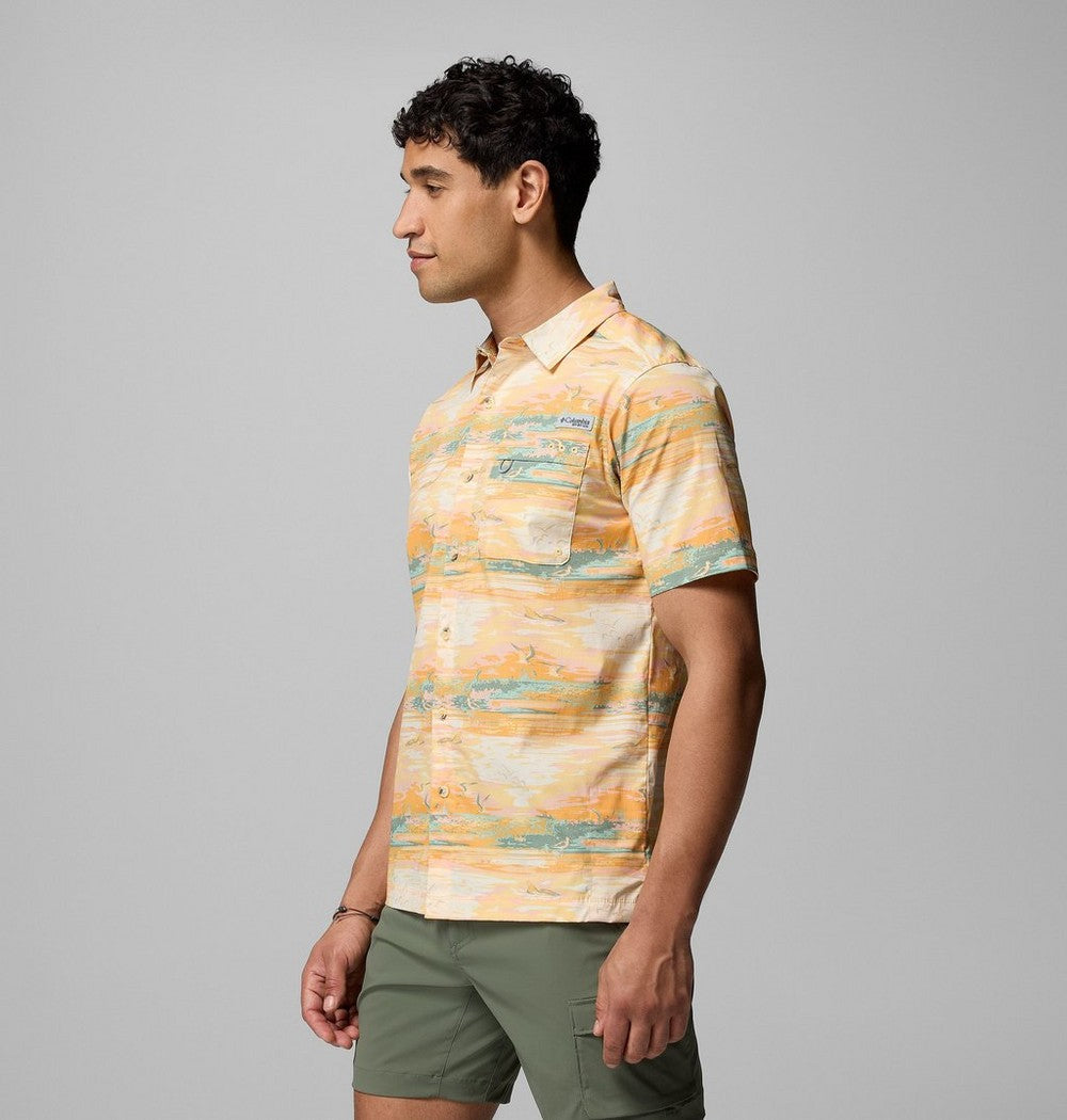 Men's Short-Sleeve Cotton Camp Shirt - Gray