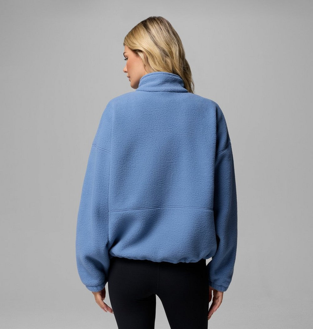 Women's Fleece Half-Zip Pullover - Blue Grey