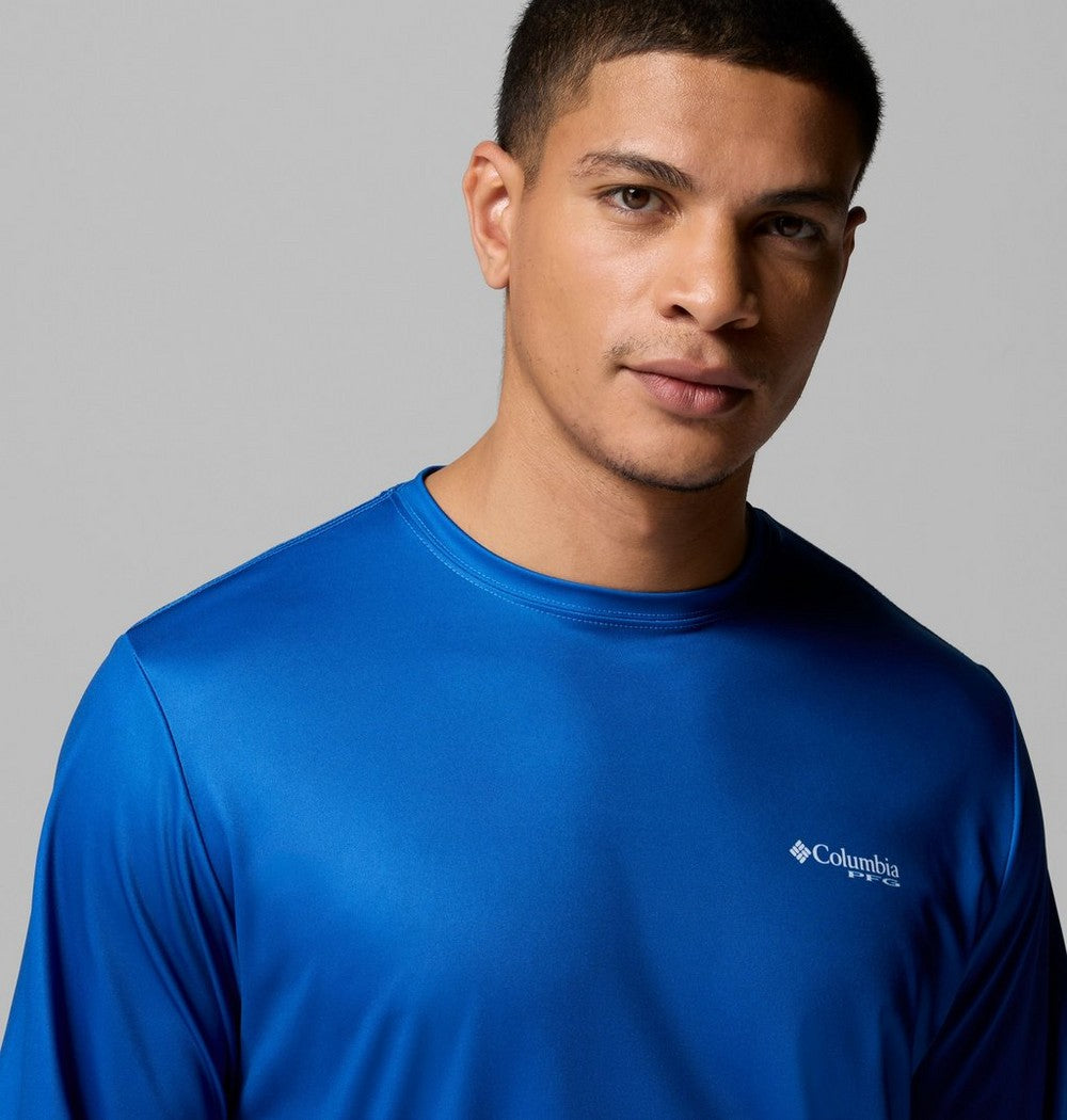 Men's Long Sleeve Fishing Shirt - Blue Navy