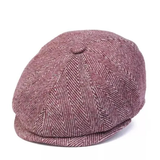 Herringbone Wool 8 Panels Newsboy Cap, Birmingham Hat