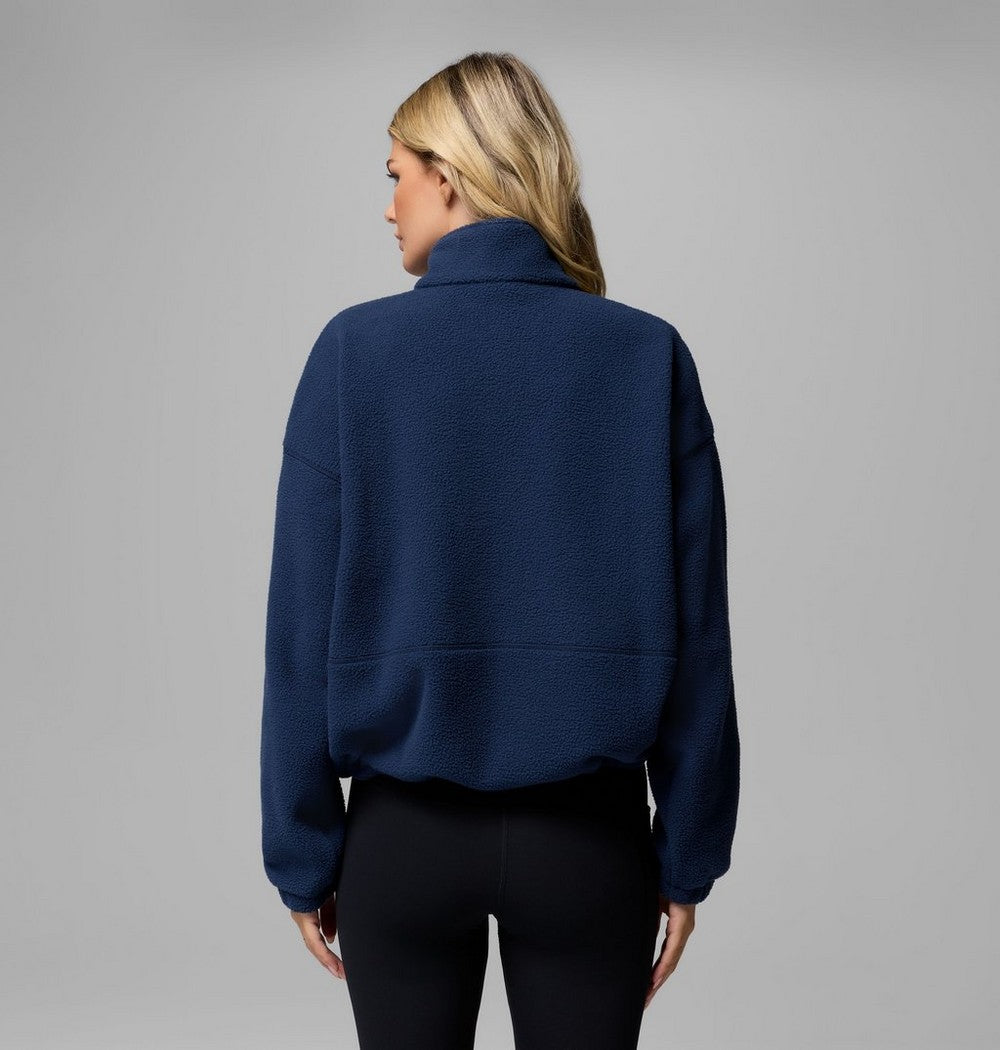 Women's Fleece Half-Zip Pullover - Blue Grey