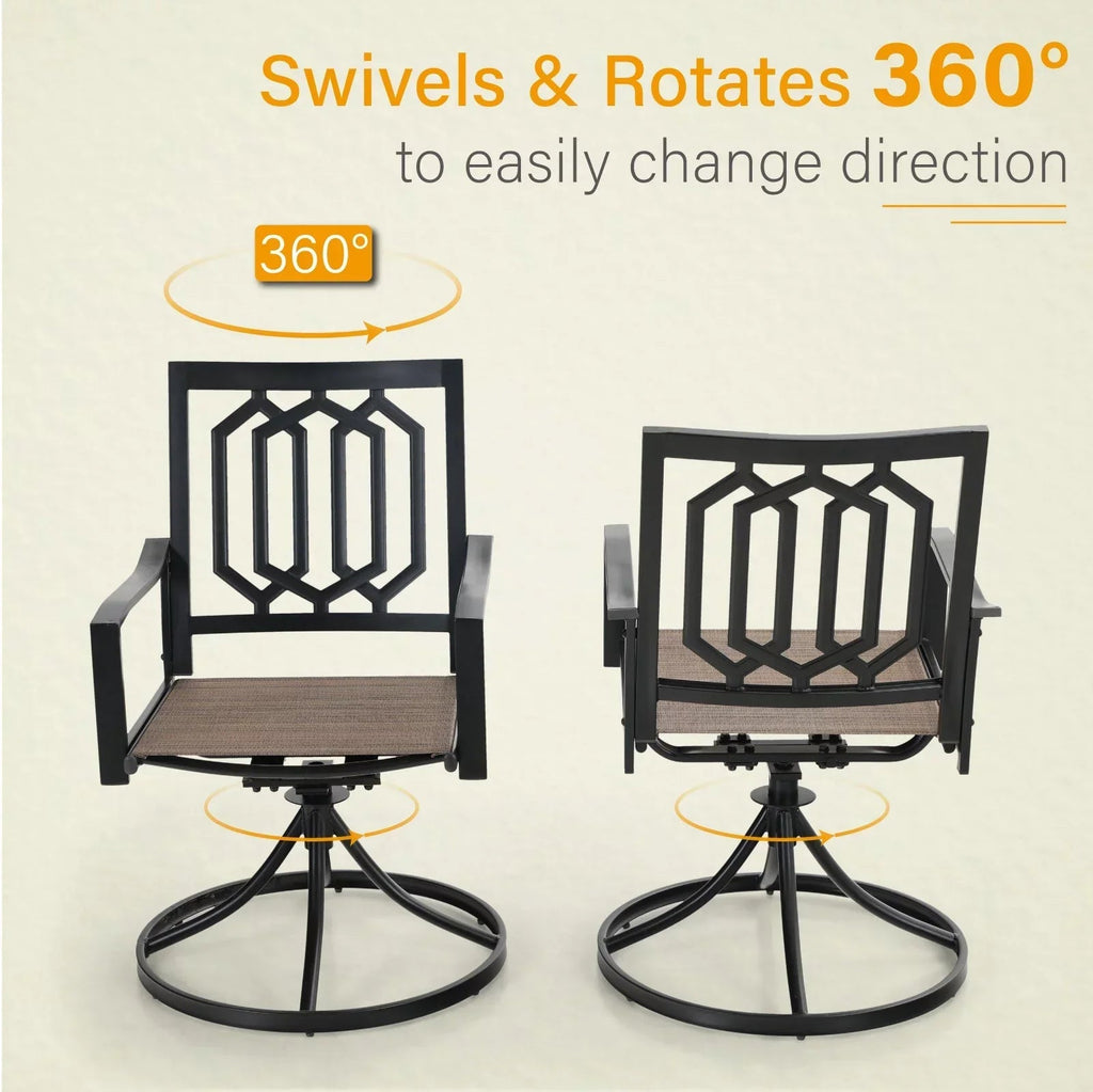 Sophia & William Outdoor Patio Swivel Dining Chairs - Textilene, Set Of 2