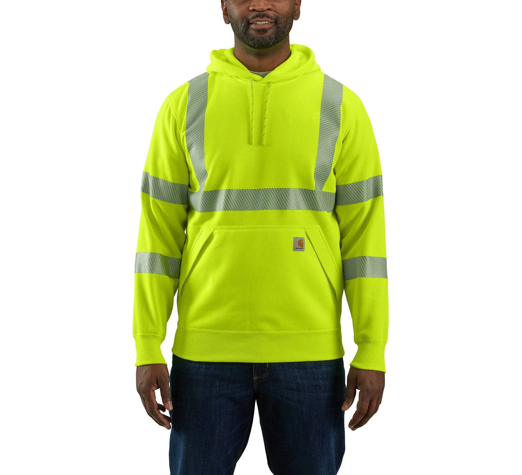 Men's High-Visibility Hooded Sweatshirt - Lime