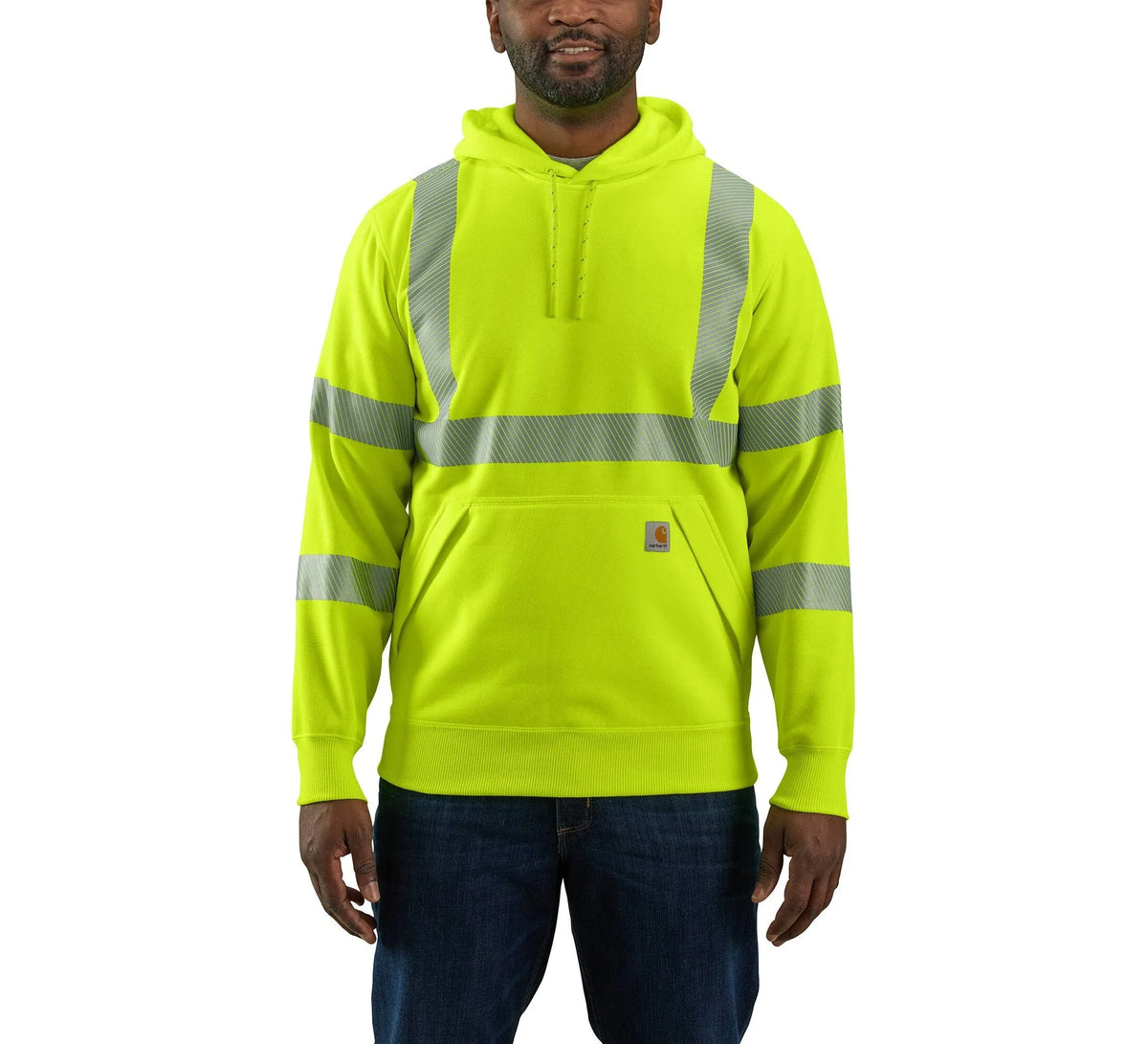 Men's High-Visibility Hooded Sweatshirt - Lime