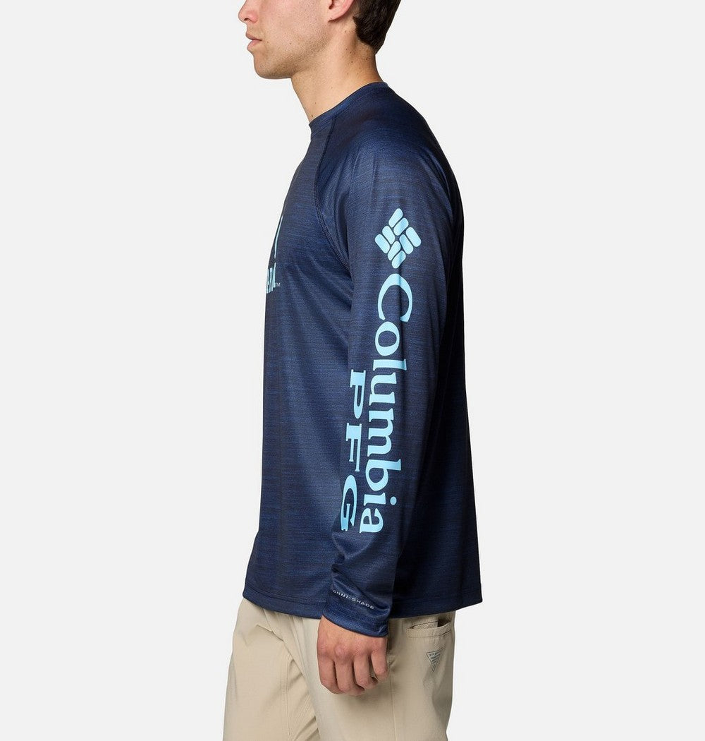 Men's Heather Long-Sleeve Team Logo Shirt - Light Blue