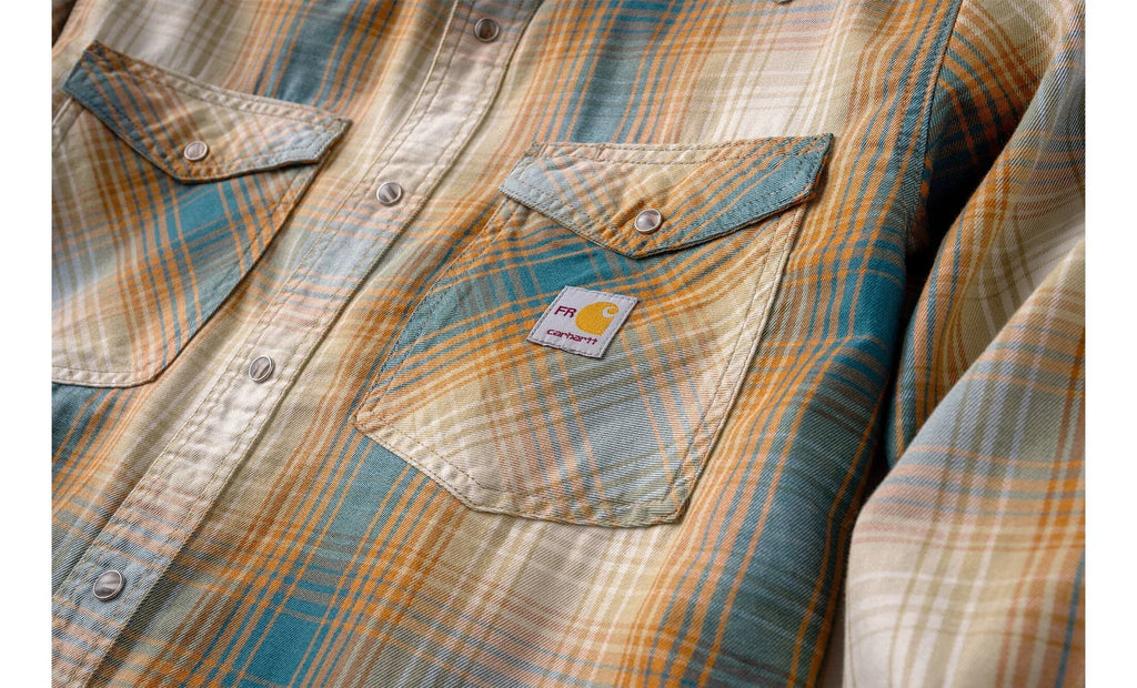 Men's Flame-Resistant Plaid Snap Shirt - Green
