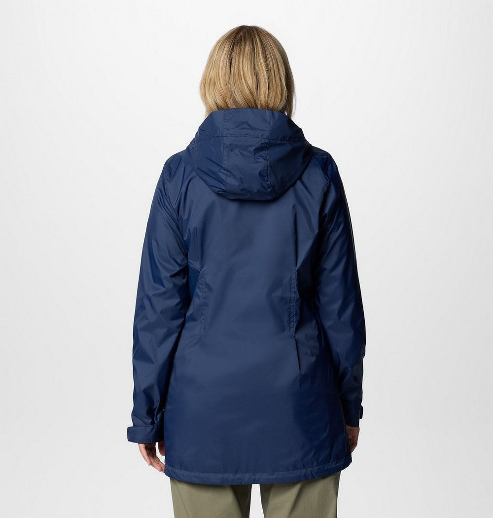 Women's Lined Long Rain Jacket - Blue