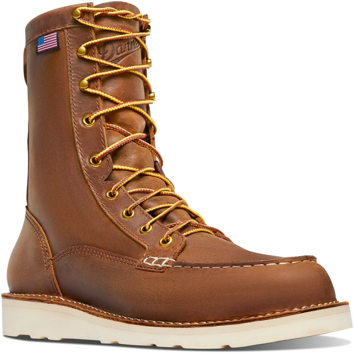 8-Inch Steel Toe Moc Toe Work Boot - Tobacco
