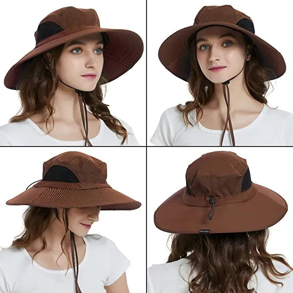 Sun Hat For Men/Women, Waterproof Wide Brim Bucket Hat Foldable Boonie Hat For Fishing Hiking Garden Safari Beach Upf 50/Waterproof