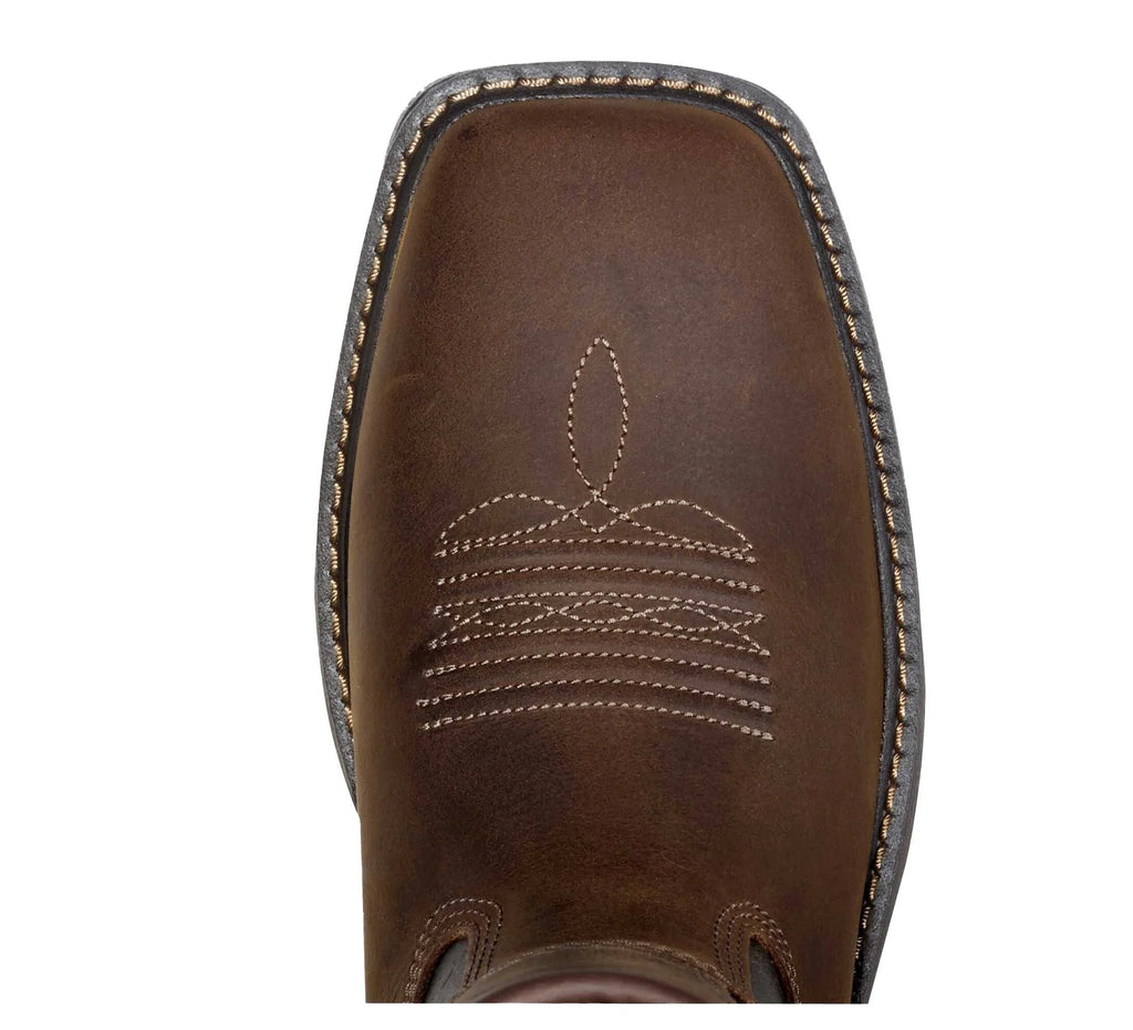 Waterproof 11-Inch Square Toe Pull-On Boot - Brown