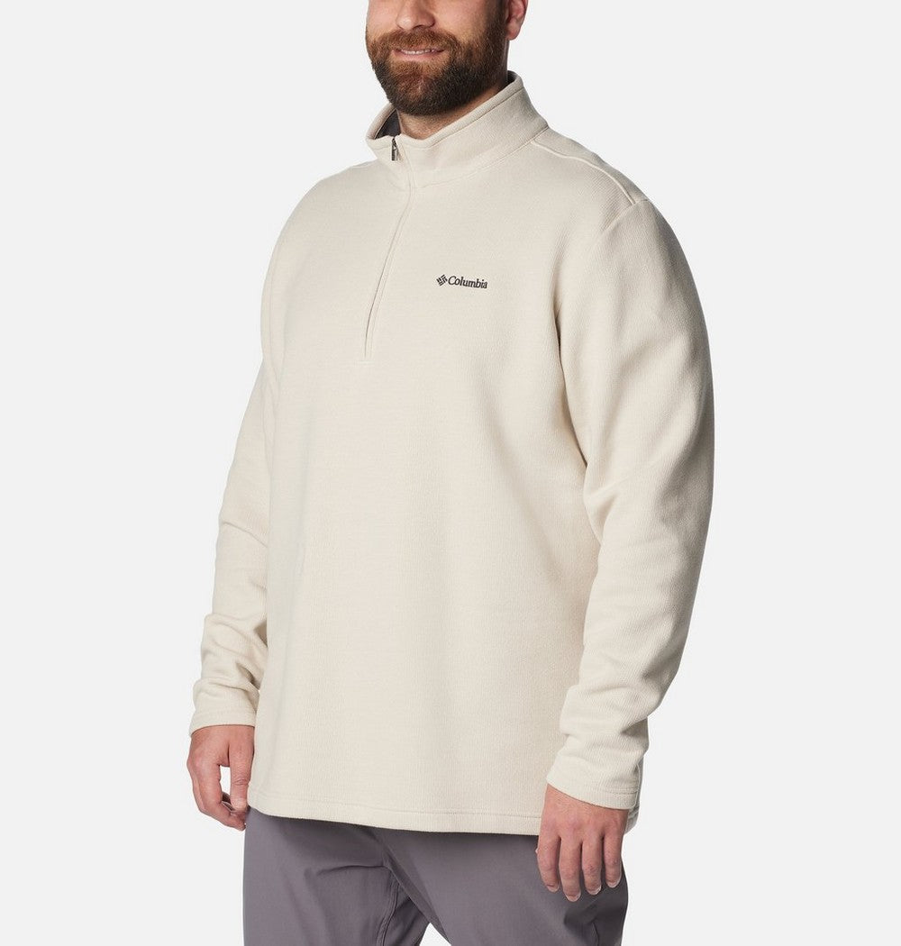 Men's Big Cotton-Blend Half-Zip Pullover - Black