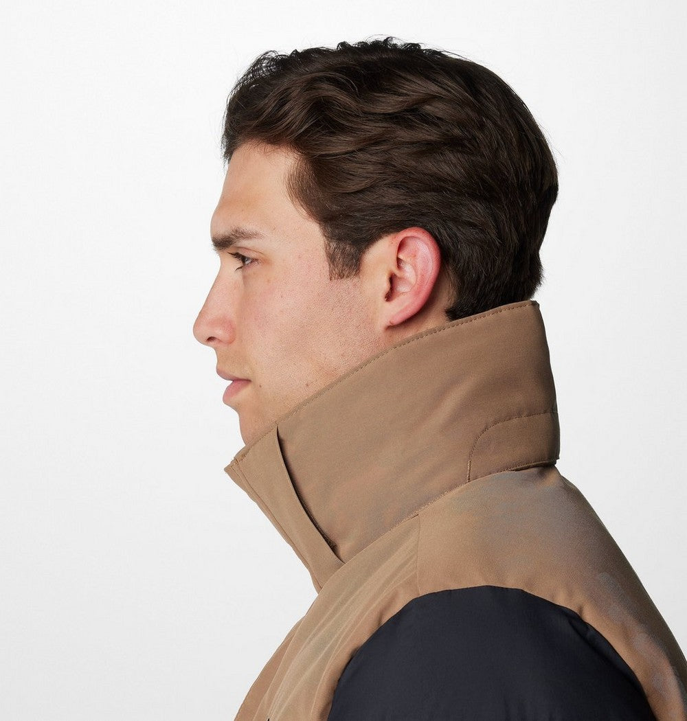 Men's Hooded Insulated Parka - Brown Black
