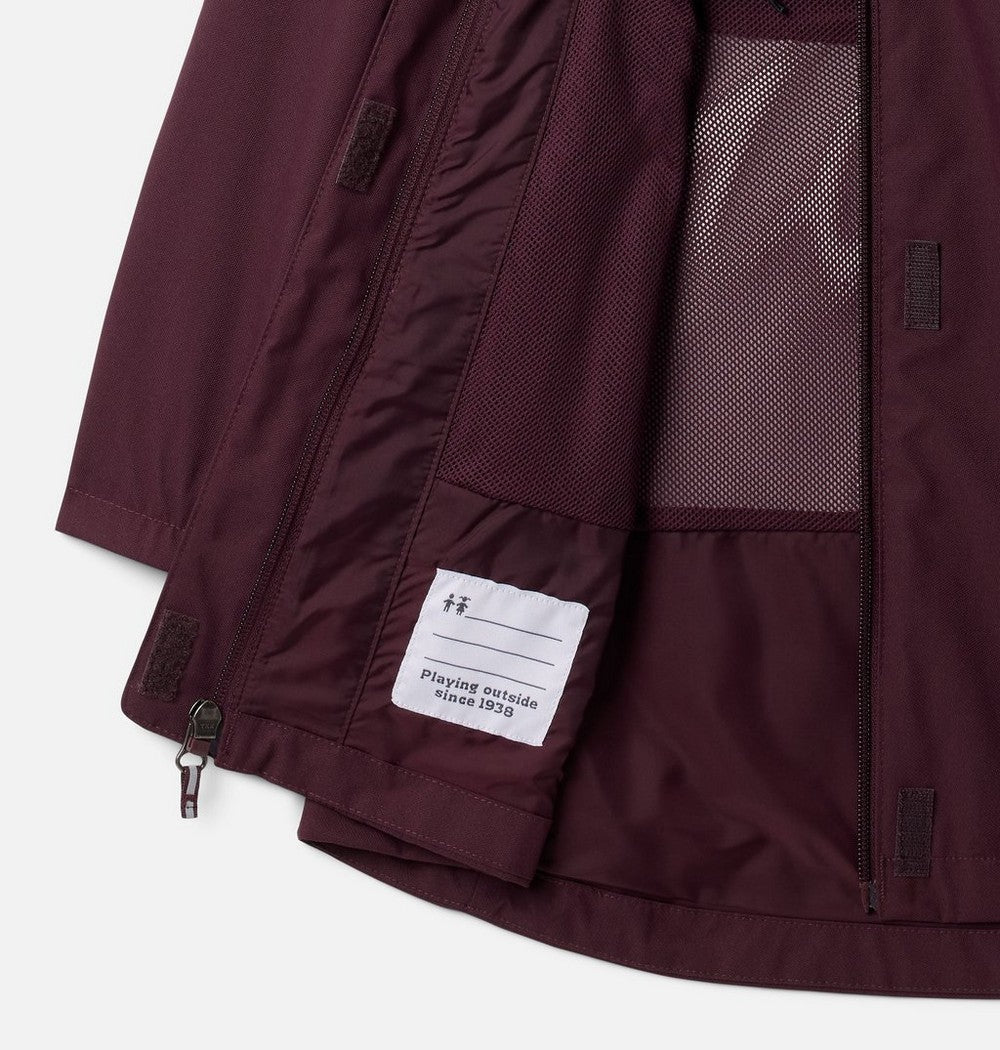 Girls' Long Waterproof Rain Jacket - Black