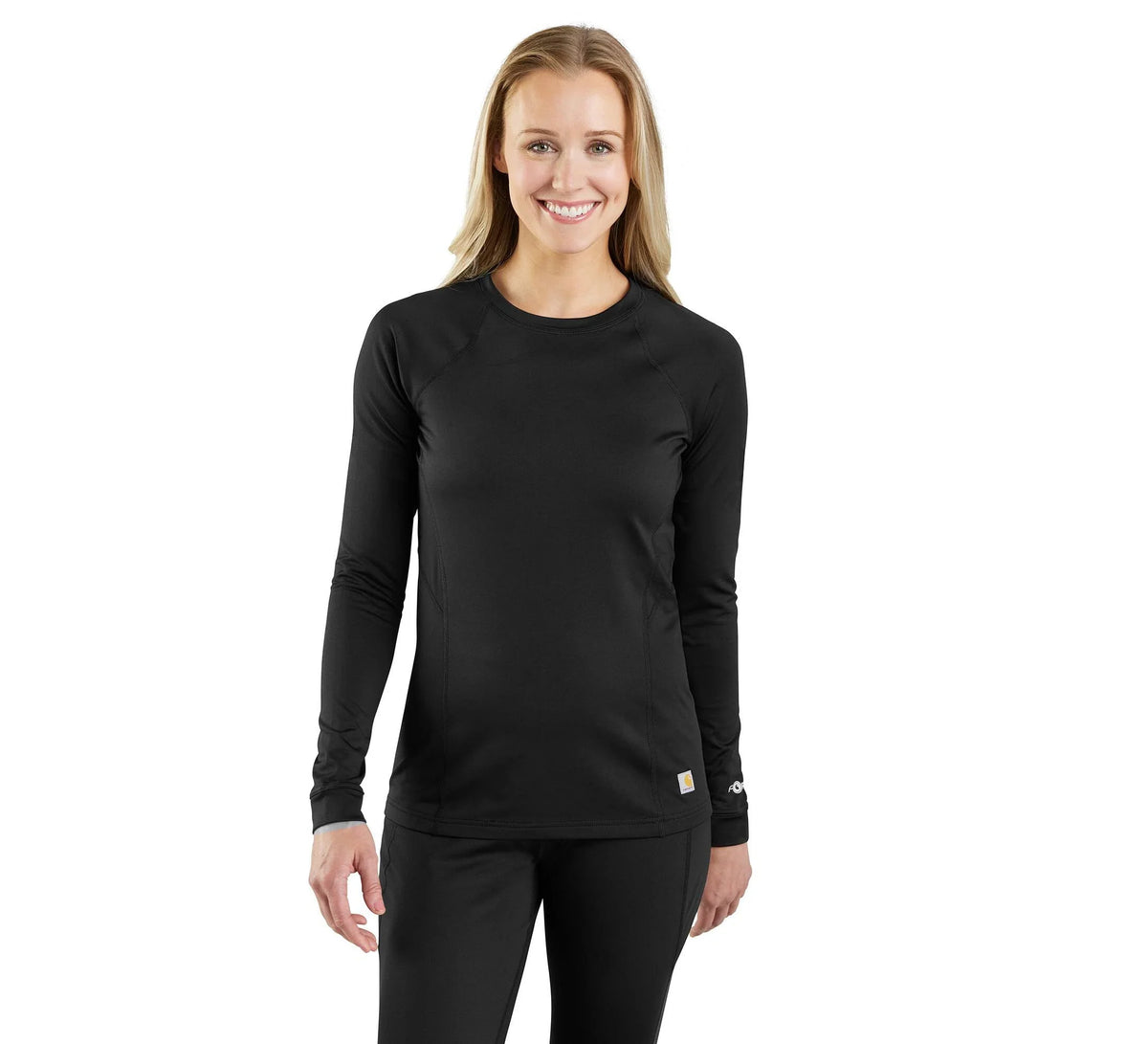 Women's Heavyweight Stretch Thermal Crew Top - Black