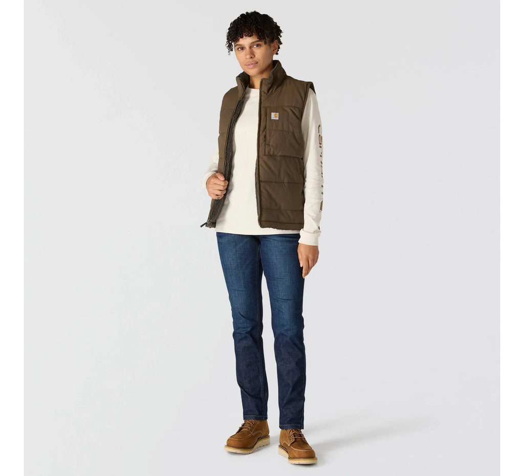 Women's Reversible Insulated Puffer Vest - Gray