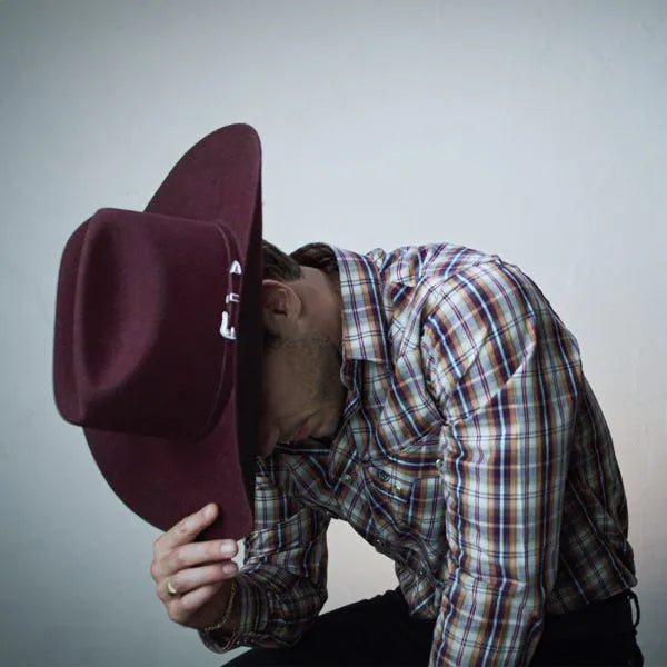 Lightning 4X Cowboy Western Wool Felt Hat - Port Color