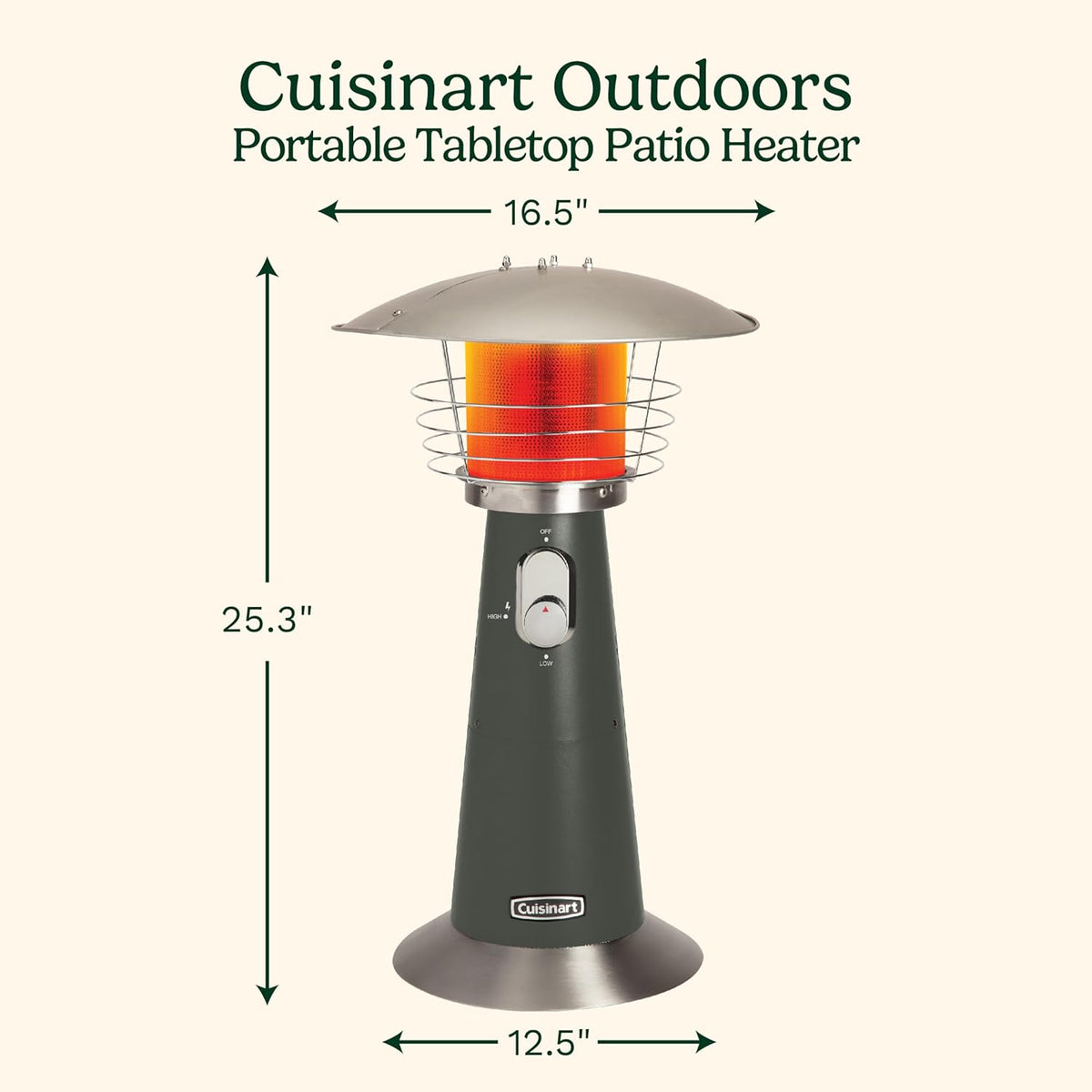 Cuisinart Portable Tabletop Patio Heater 11 000 BTU 30 sq. Foot Heat Range