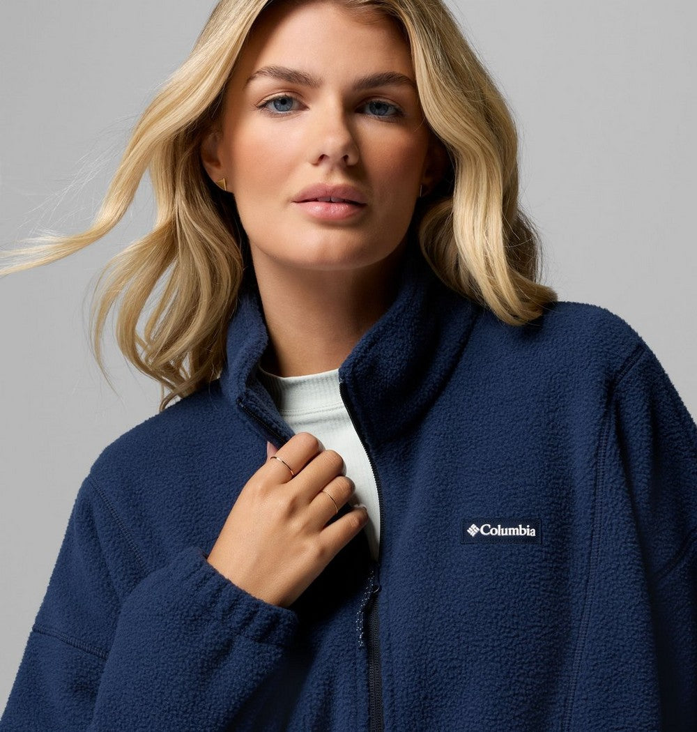 Women's Fleece Half-Zip Pullover - Blue Grey