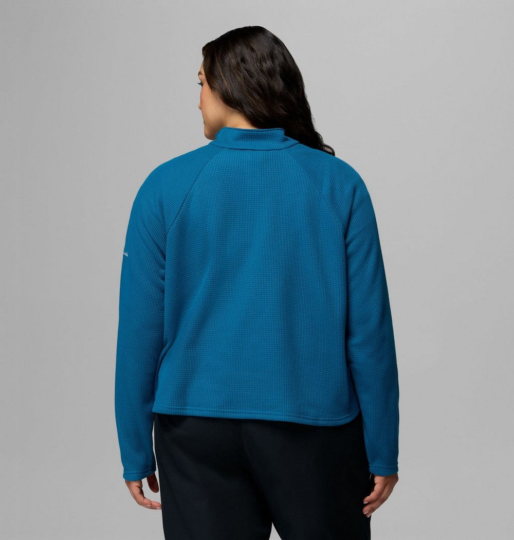 Women's Plus Waffle-Knit Half-Snap Shirt - Gray