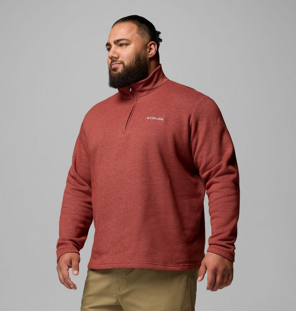 Men's Big Cotton-Blend Half-Zip Pullover - Black