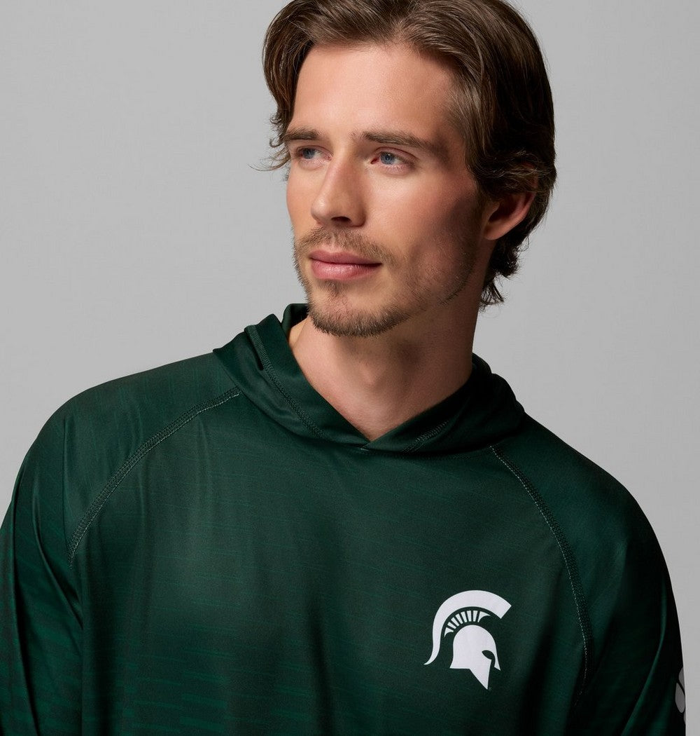 Men's UPF 50 Team Logo Sun Hoodie - Green
