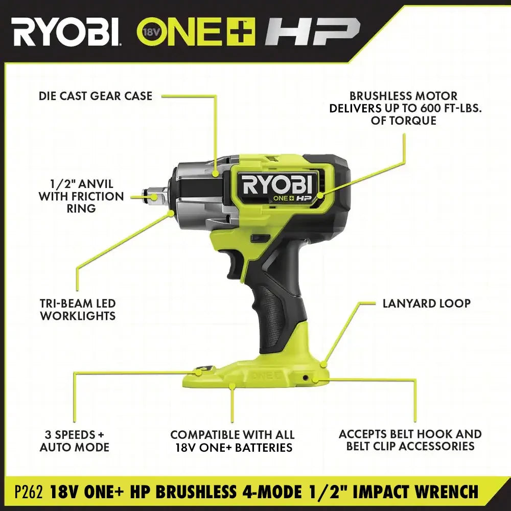 18V Brushless 1/2-Inch Impact Wrench