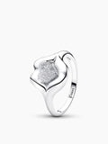 Red Enamel Lips Ring - Silver