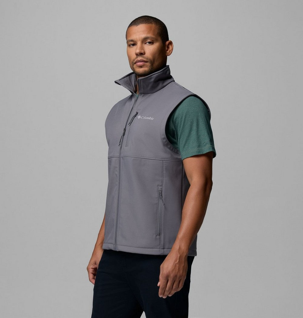 Men's Wind-Resistant Softshell Vest - Gray