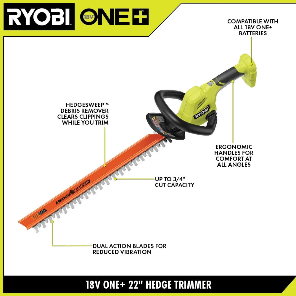 18V 22-Inch Cordless Hedge Trimmer