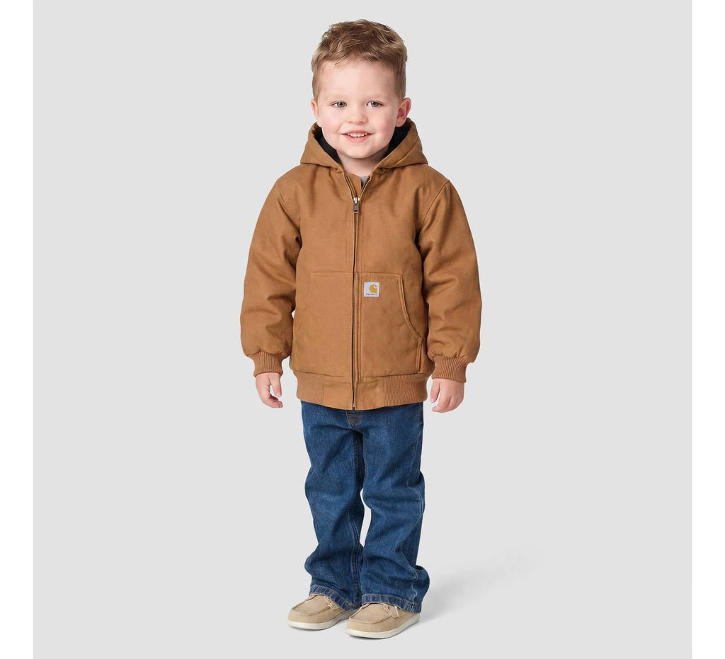 Baby Boys' Insulated Canvas Hooded Jacket - Brown