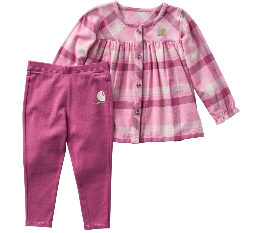 Baby Girls' Plaid Top & Legging Set - Rose