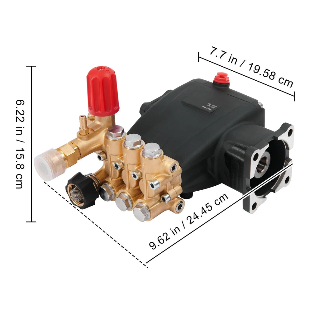 KFFKFF Triplex Pressure Washer Pump, 3/4 in Shaft, 3700 PSI, 2.5 GPM - KPD2110G