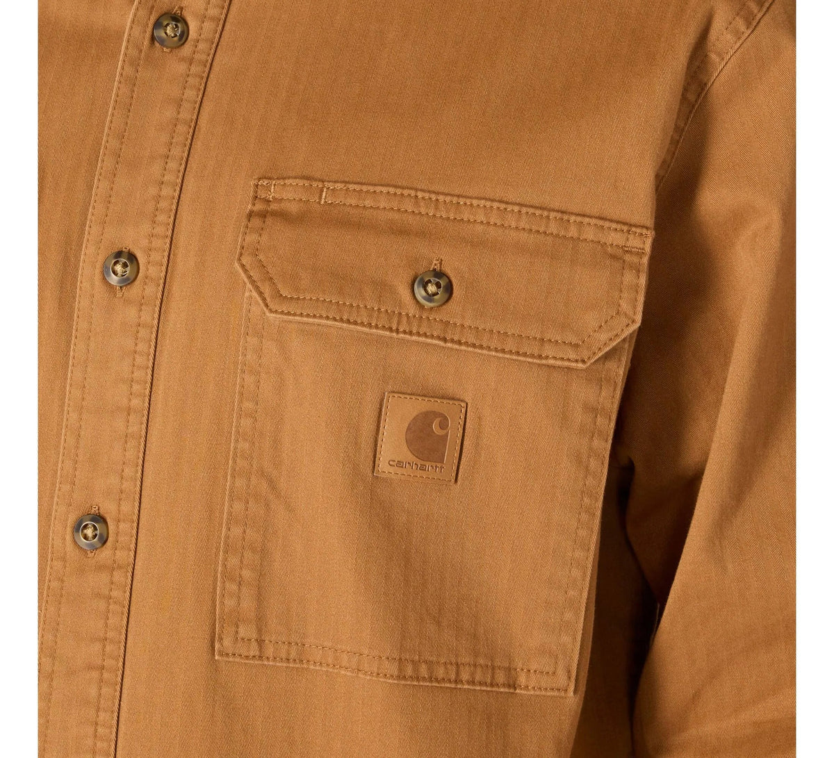 Men's Stretch Herringbone Shirt Jacket - Brown