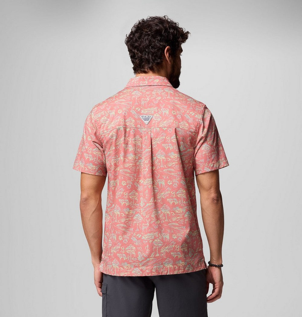 Men's Short-Sleeve Cotton Camp Shirt - Gray