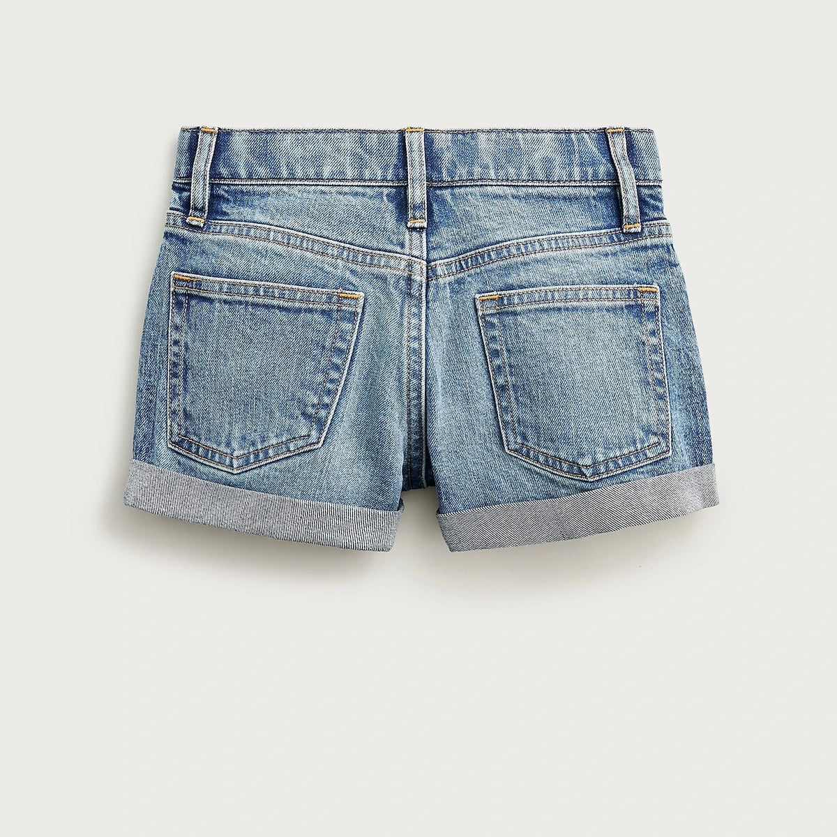 Girls' Stretch Denim Cuffed Shorts - Blue