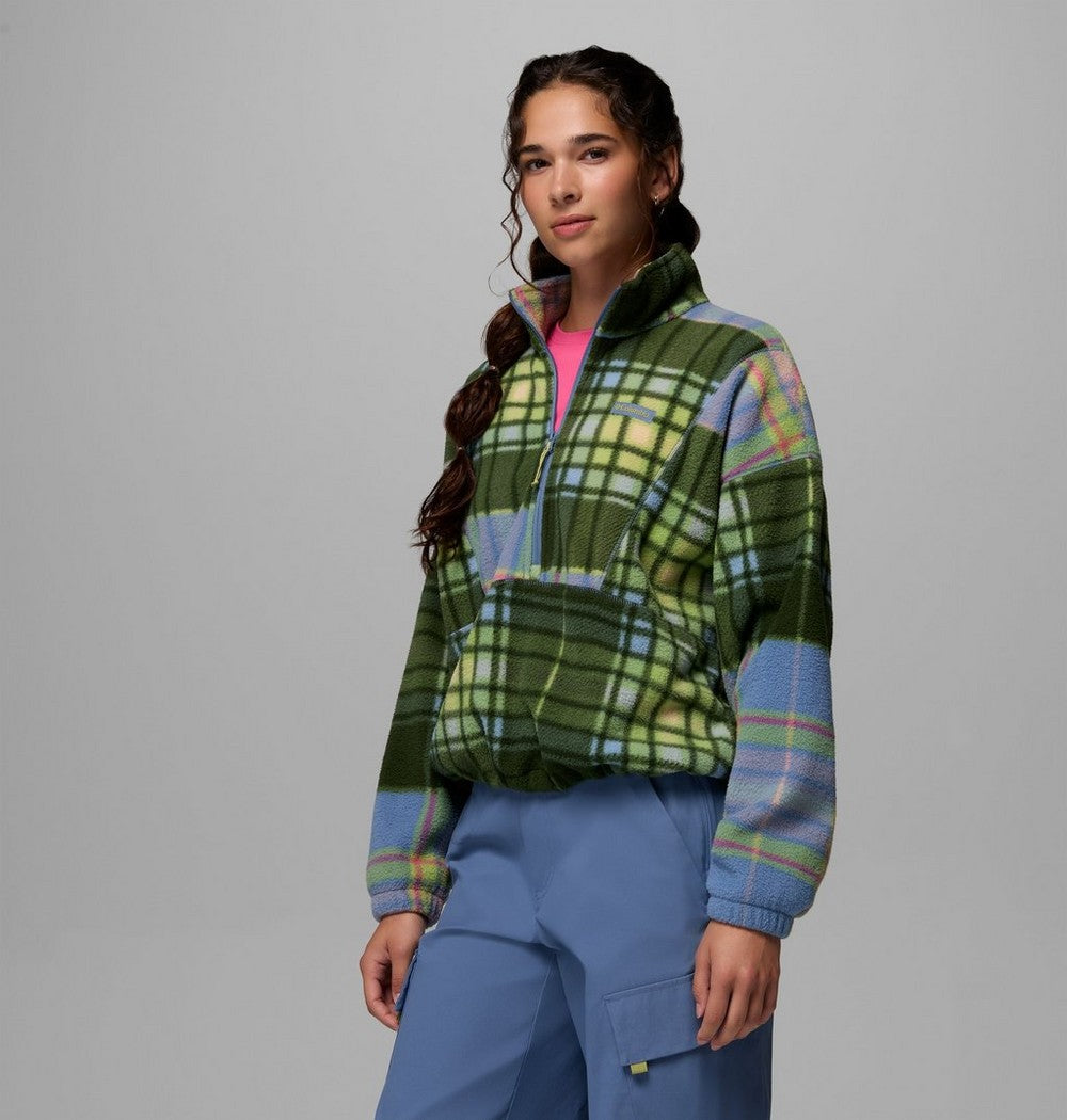 Women's Printed Fleece Half-Zip Pullover - Mauve