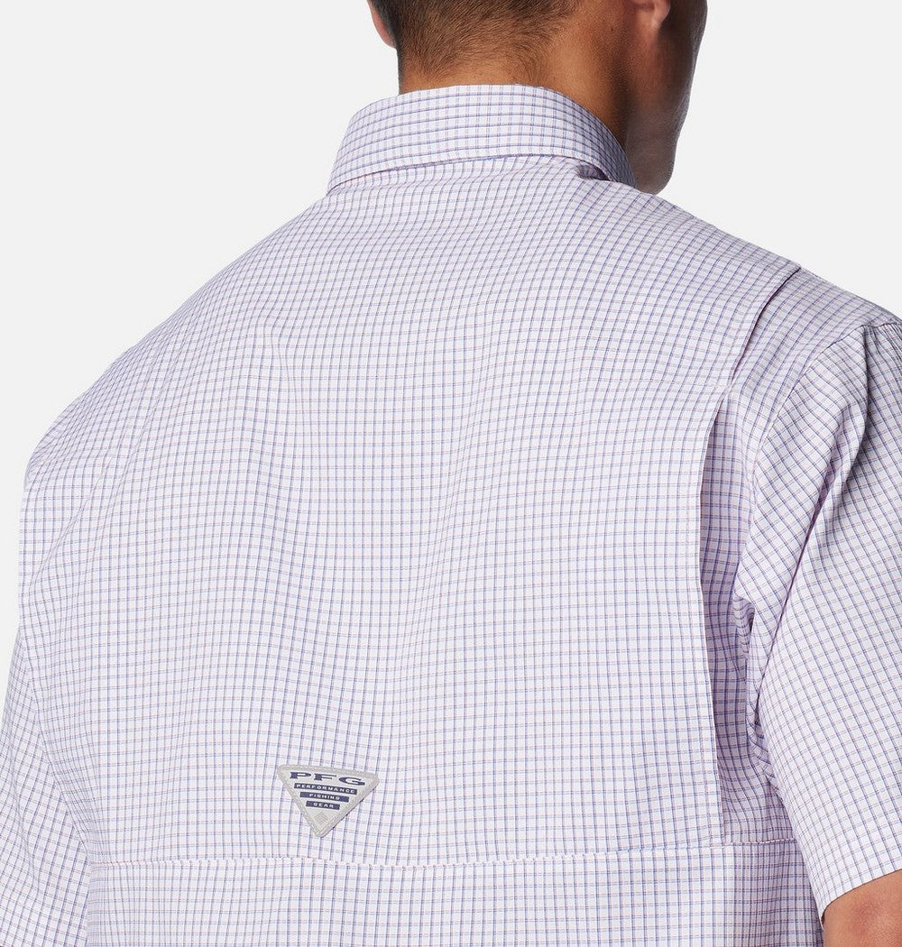 Men's Vented Short-Sleeve Fishing Shirt - Green Gingham