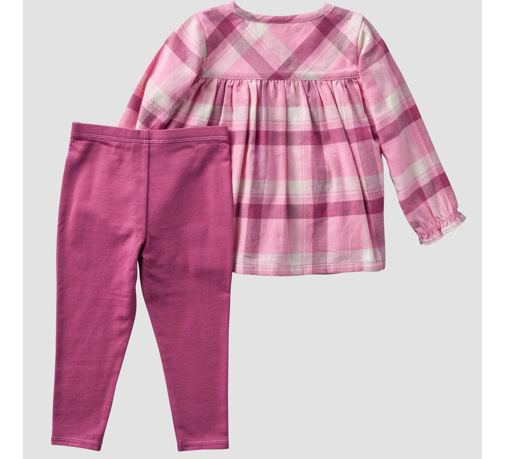 Baby Girls' Plaid Top & Legging Set - Rose