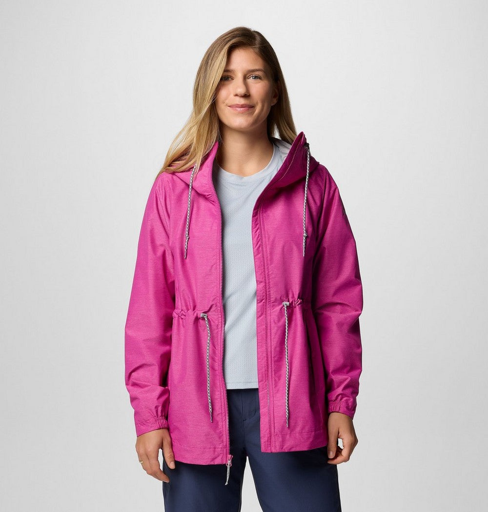 Women's Lightweight Hooded Rain Jacket - Fuchsia