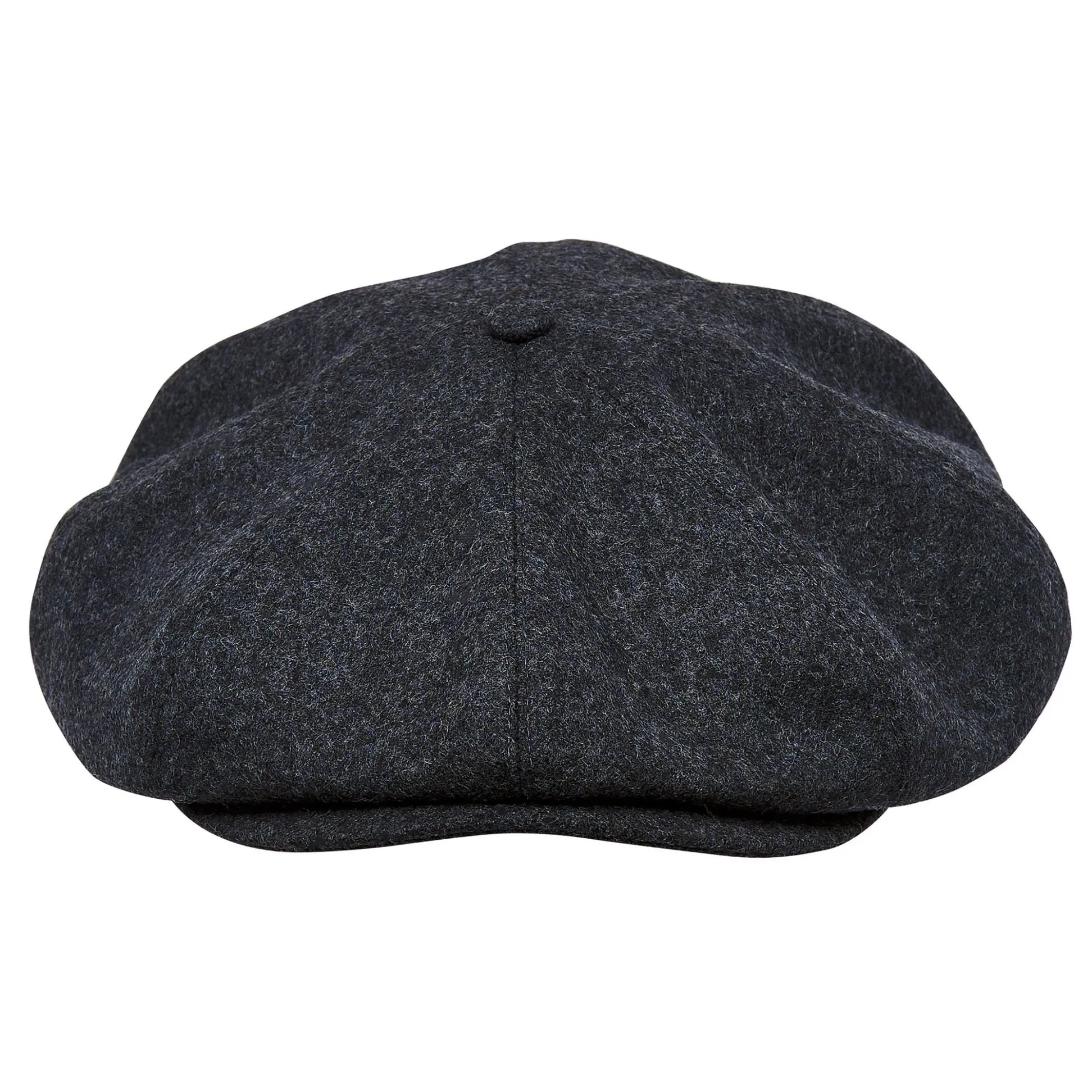 Birmingham Genuine Scottish Herringbone Tweed 8 Panels Man Cap Black Grey
