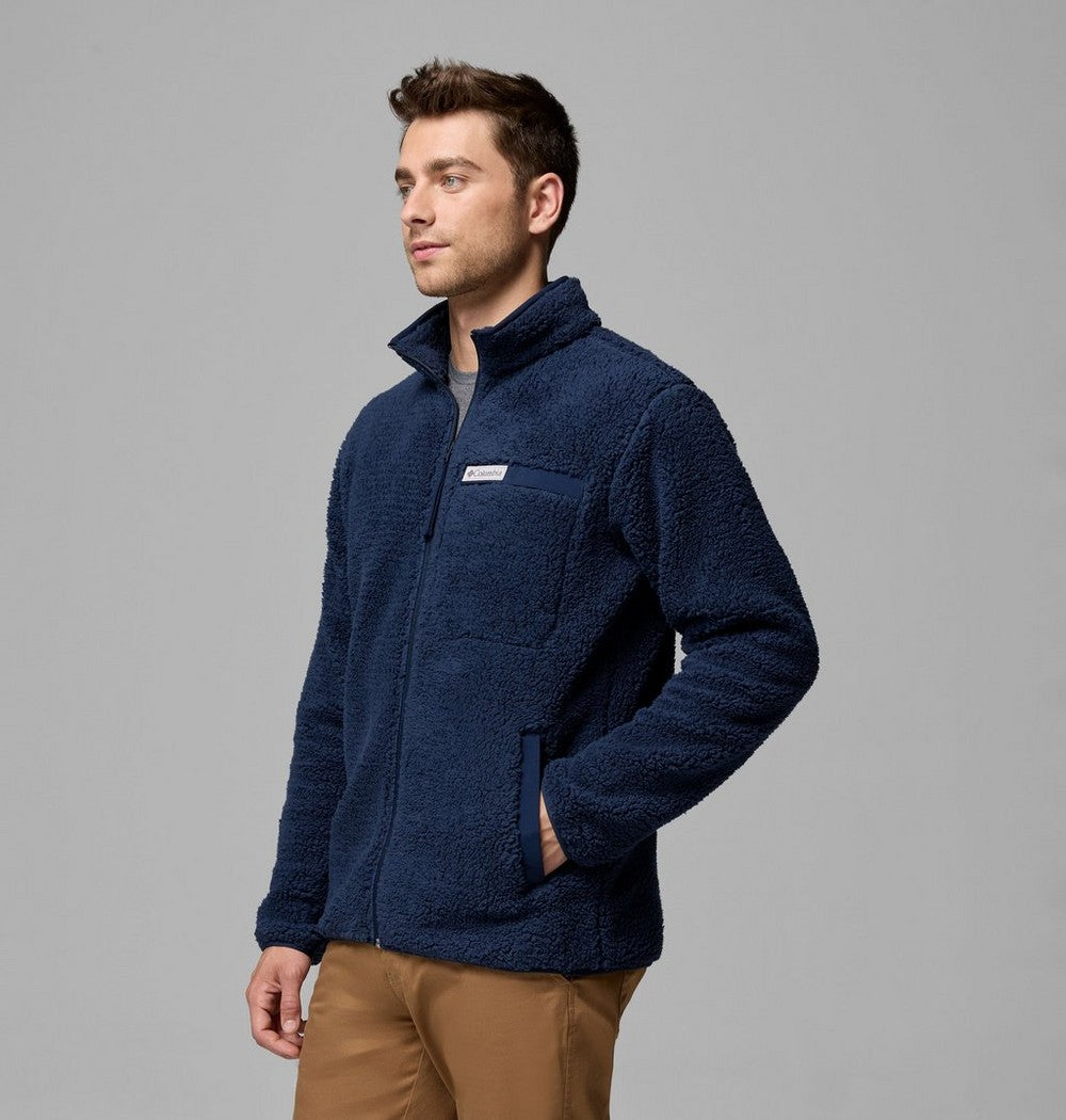 Men's High-Pile Full-Zip Fleece Jacket - Navy