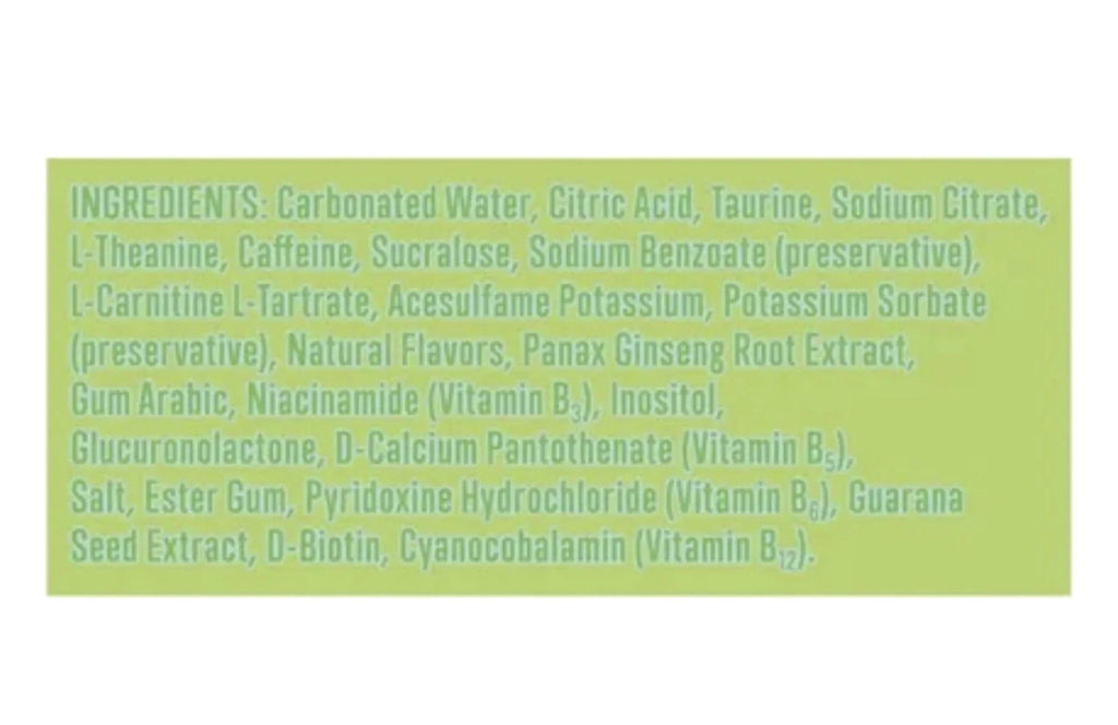 Energy Drink, Lime Slush Flavor, 12 Pack 12fl oz Cans, Sugar Free, Low Calories, 200mg Caffeine