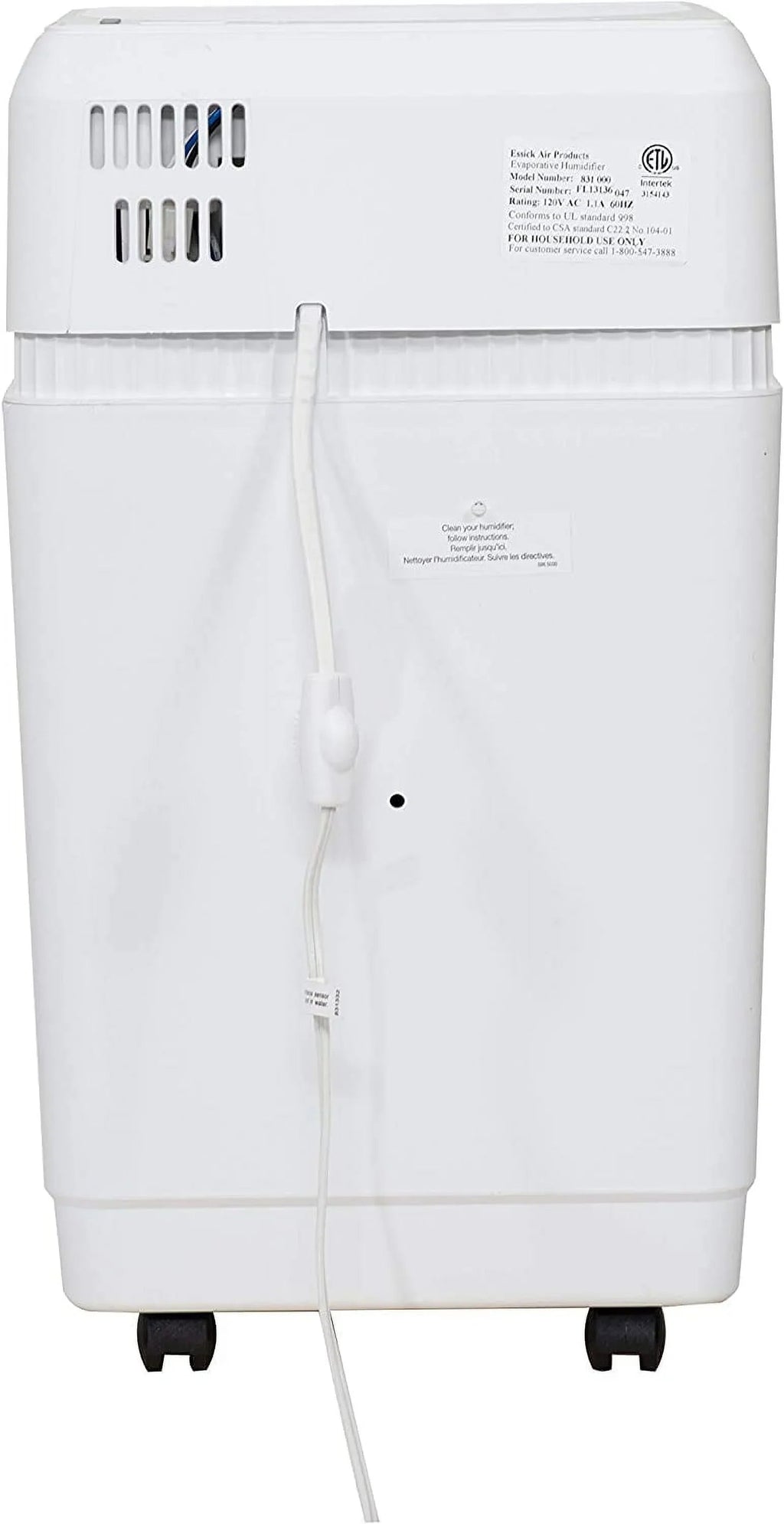 Space Saver Evaporative Whole House Humidifier 6 Gallon 2,700 Sq Ft With Digital Controls