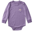 Baby Long-Sleeve Pocket Bodysuit - Purple