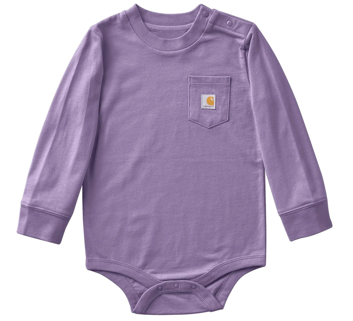 Baby Long-Sleeve Pocket Bodysuit - Purple