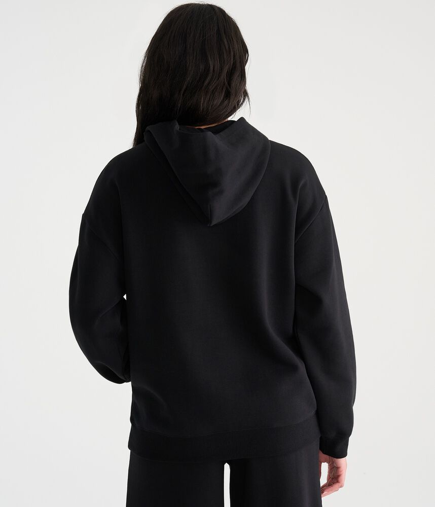 Oversized Rose Graphic Pullover Fleece Hoodie