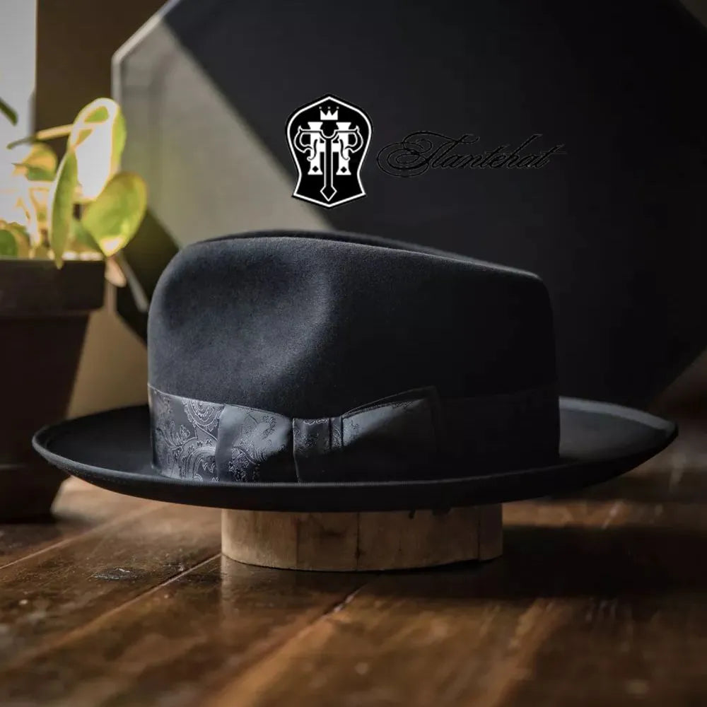 Bespoke Handmade Fedora - Special Hat Band-Black