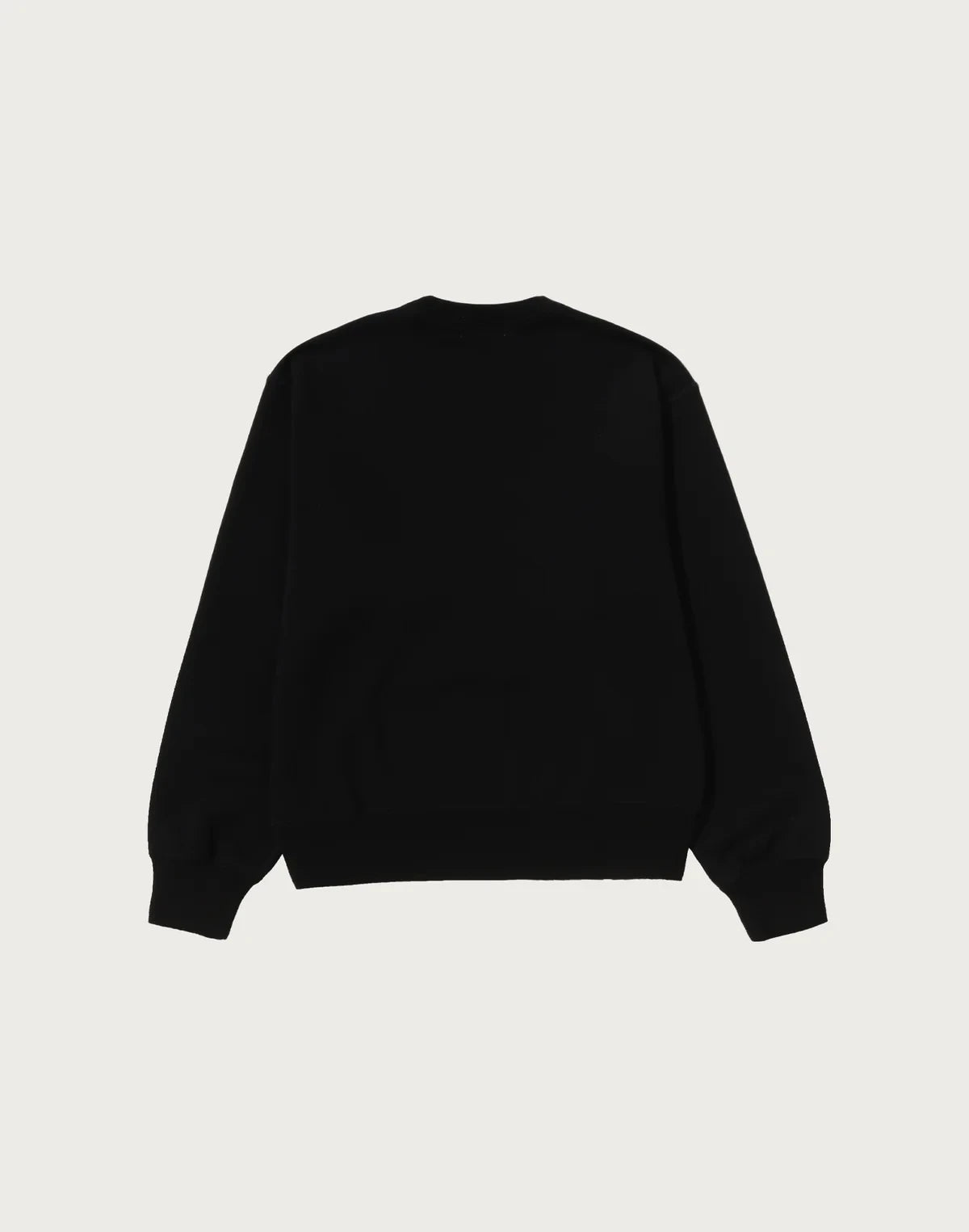 Women's Cotton Fleece Patch Crewneck - Black