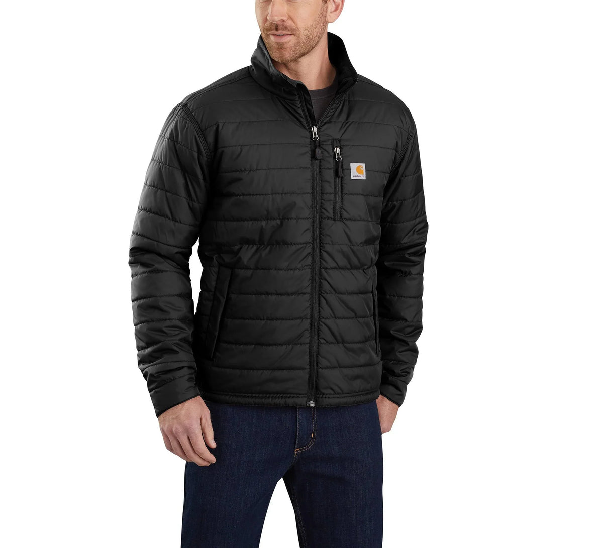 Men's Insulated Nylon Jacket - Black